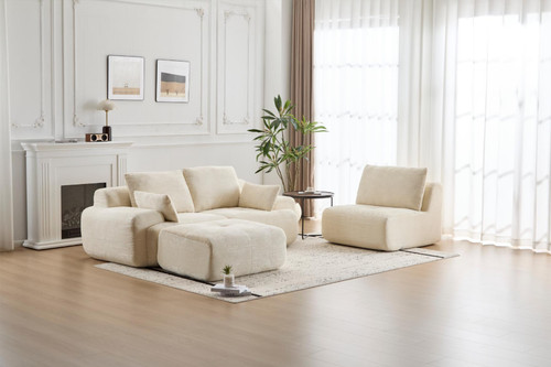 Beige modern memory foam - modern,